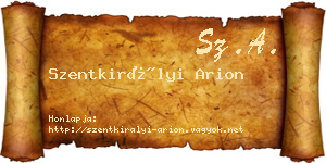 Szentkirályi Arion névjegykártya